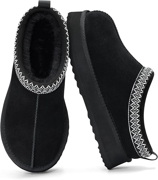 Warm Walks Cozy Women's Slippers Genuine Suede, Fluffy, Warm, Memory Foam