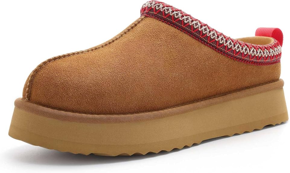 Warm Walks Cozy Women's Slippers Genuine Suede, Fluffy, Warm, Memory Foam
