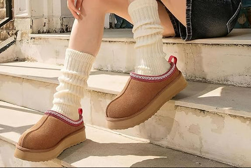 Warm Walks Cozy Women's Slippers Genuine Suede, Fluffy, Warm, Memory Foam