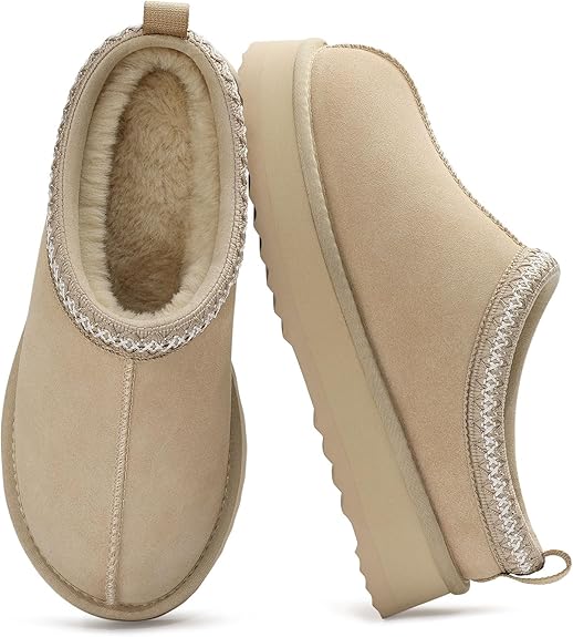 Warm Walks Cozy Women's Slippers Genuine Suede, Fluffy, Warm, Memory Foam