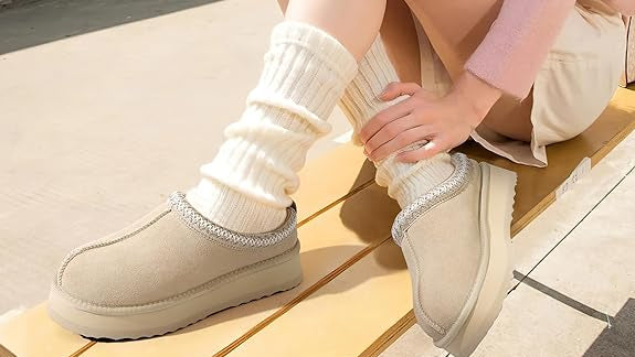 Warm Walks Cozy Women's Slippers Genuine Suede, Fluffy, Warm, Memory Foam